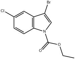 3-溴-5-氯吲哚-1-甲酸乙酯 结构式