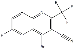 4-broMo-6-fluoro-2-(trifluoroMethyl)quinoline-3-carbonitrile 结构式