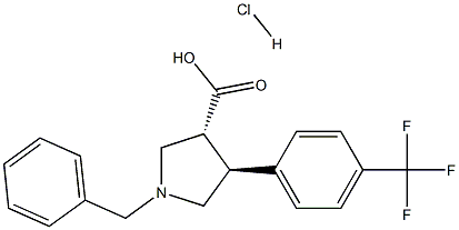 Trans-1-benzyl-4-(4-(trifluoroMethyl)phenyl)pyrrolidine-3-carboxylic acid-HCl 结构式