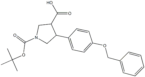 4-(4-Benzyloxy-phenyl)-pyrrolidine-1,3-dicarboxylic acid 1-tert-butyl ester 结构式