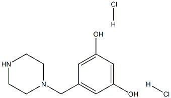 5-(piperazin-1-ylMethyl)benzene-1,3-diol dihydrochloride 结构式