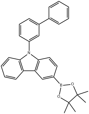 3-硼酸频哪醇酯-9-([1,1'-联苯]-3-基)咔唑 结构式