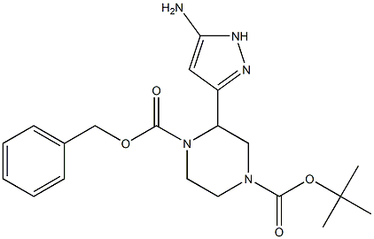 1-苄酯-4-叔丁酯-2-(-胺基-1H-吡唑-3-)吡嗪-1,4-二甲酸 结构式