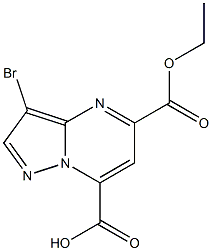 3-broMo-5-(ethoxycarbonyl)pyrazolo[1,5-a]pyriMidine-7-carboxylic acid 结构式