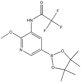 2,2,2-trifluoro-N-(2-Methoxy-5-(4,4,5,5-tetraMethyl-1,3,2-dioxaborolan-2-yl)pyridin-3-yl)acetaMide 结构式