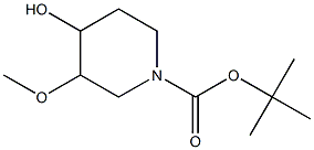 tert-butyl 4-hydroxy-3-Methoxypiperidine-1-carboxylate 结构式