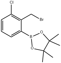 2-(2-(溴甲基)-3-氯苯基)-4,4,5,5-四甲基-1,3,2-二氧硼杂环戊烷 结构式