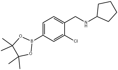 N-(2-氯-4-(4,4,5,5-四甲基-1,3,2-二氧硼杂环戊烷-2-基)苯基)环戊胺 结构式