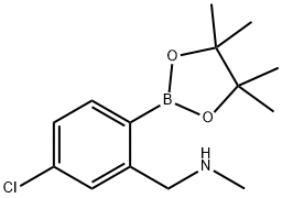 1-(5-氯-2-(4,4,5,5-四甲基-1,3,2-二氧硼杂环戊烷-2-基)苯基)-N-甲基甲胺 结构式