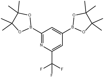 2,4-Bis(4,4,5,5-tetramethyl-1,3,2-dioxaborolan-2-yl)-6-(trifluoromethyl)pyridine 结构式