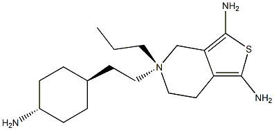 (S)-N6-[2-(反式-4-氨基环己基)乙基]-N6-丙基-4,5,6,7-四氢苯并噻唑-2,6-二胺 结构式
