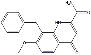 8-benzyl-7-Methoxy-4-oxo-1,4-dihydroquinoline-2-carboxaMide 结构式