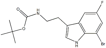 [2-(7-BroMo-5-fluoro-1H-indol-3-yl)-ethyl]-carbaMic acid tert-butyl ester 结构式
