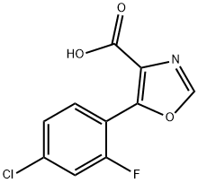 5-(4-CHLORO-2-FLUOROPHENYL)-1,3-OXAZOLE-4-CARBOXYLIC ACID 结构式