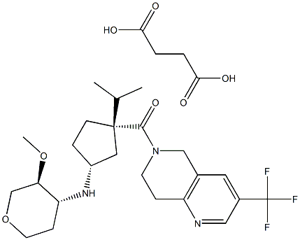 ((1S,3R)-1-isopropyl-3-((3S,4R)-3-Methoxytetrahydro-2H-pyran-4-ylaMino)cyclopentyl)(3-(trifluoroMethyl)-7,8-dihydro-1,6-naphthyridin-6(5H)-yl)Methanone succinate 结构式