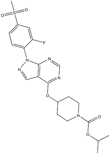 4-[1-(2-Fluoro-4-Methanesulfonyl-phenyl)-1H-pyrazolo[3,4-d]pyriMidin-4-yloxy]-piperidine-1-carboxylic acid isopropyl ester 结构式