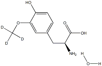 L-4-Hydroxy-3-(Methoxy-d3)phenylalanine Monohydrate 结构式