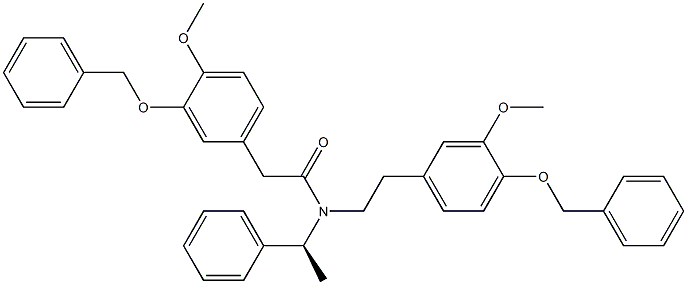 N-[2-(4-Benzyloxy-3-Methoxyphenyl)ethyl]-3-benzyloxy-4-Methoxy-N-[(1S)-1-phenylethyl]benzeneacetaMide 结构式