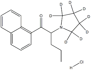 1-(1-Naphthalenyl)-2-(1-pyrrolidinyl-d8)-1-pentanone Hydrochloride 结构式