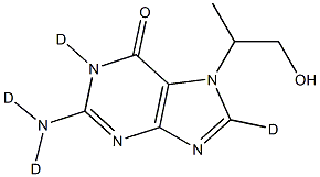 N7-(1-Methyl-2-hydroxyethyl)guanine-d4 结构式