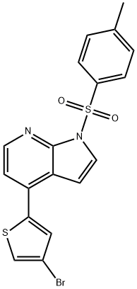 4-(4-溴噻吩-2-基)-1-甲苯磺酰基-1H-吡咯并[2,3-B]吡啶 结构式