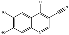 4-氯-6,7-二羟基喹啉-3-甲腈 结构式