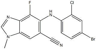 5-(4-broMo-2-chlorophenylaMino)-4-fluoro-1-Methyl-1H-benzo[d]iMidazole-6-carbonitrile 结构式