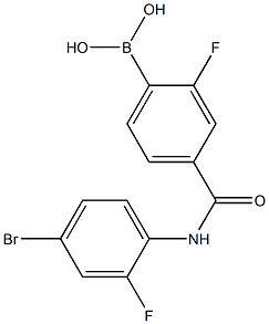 4-(4-溴-2-氟苯基氨基甲酰)-2-氟苯硼酸,97% 结构式