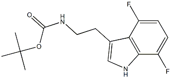 [2-(4,7-Difluoro-1H-indol-3-yl)-ethyl]-carbaMic acid tert-butyl ester 结构式