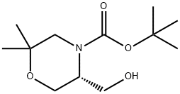 (R)-5-(羟甲基)-2,2-二甲基吗啉-4-羧酸叔丁酯 结构式