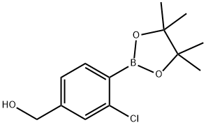 (3-Chloro-4-(4,4,5,5-tetramethyl-1,3,2-dioxaborolan-2-yl)phenyl)methanol 结构式