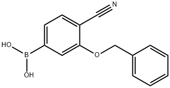 3-苄氧基-4-氰基苯基硼酸 结构式