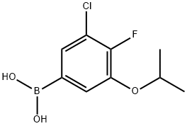 3-氯-4-氟-5-异丙氧基苯基硼酸 结构式