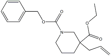 1-CBZ-3-烯丙基哌啶-3-甲酸乙酯 结构式