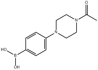 4-(4-乙酰基-1-哌嗪基)苯硼酸 结构式