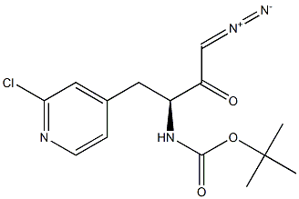 (S)-tert-butyl (1-(2-chloropyridin-4-yl)-4-diazo-3-oxobutan-2-yl)carbaMate 结构式