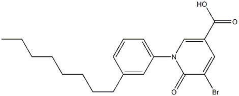 5-broMo-1-(3-octylphenyl)-6-oxo-1,6-dihydropyridine-3-carboxylic acid 结构式