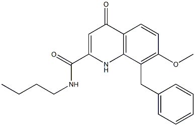 8-benzyl-N-butyl-7-Methoxy-4-oxo-1,4-dihydroquinoline-2-carboxaMide 结构式