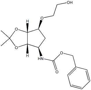 benzyl ((3aS,4R,6S,6aR)-6-(2-hydroxyethoxy)-2,2-diMethyltetrahydro-3aH-cyclopenta[d][1,3]dioxol-4-yl)carbaMate 结构式