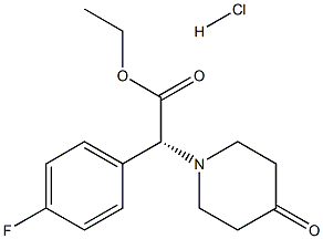 (R)- (4-氟-苯)- (4-氧-哌啶1-基)-乙酸乙酯盐酸盐 结构式
