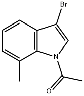 1-乙酰基-3-溴-7-甲基吲哚 结构式