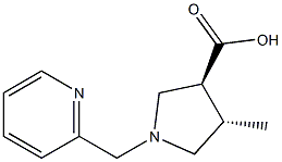 (3S,4S)-4-Methyl-1-(pyridin-2-ylMethyl)pyrrolidine-3-carboxylic acid 结构式