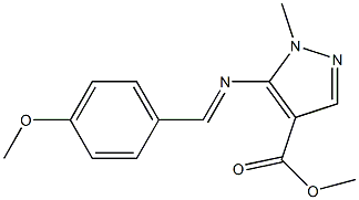 5-[(4-Methoxy-benzylidene)-aMino]-1-Methyl-1H-pyrazole-4-carboxylic acid Methyl ester 结构式