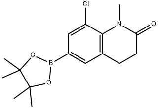 8-Chloro-1-Methyl-6-(4,4,5,5-tetraMethyl-[1,3,2]dioxaborolan-2-yl)-3,4-dihydro-1H-quinolin-2-one 结构式