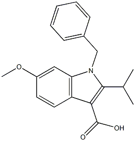 1-benzyl-2-isopropyl-6-Methoxy-1H-indole-3-carboxylic acid 结构式