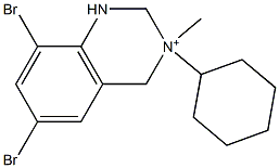 6,8-二溴-3-环己基-3-甲基-1,2,3,4-四氢喹唑啉-3-季铵盐 结构式