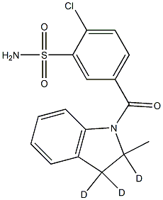 N-(4-Chloro-3-sulfaMoylbenzoyl)-2-Methylindoline-d3 结构式