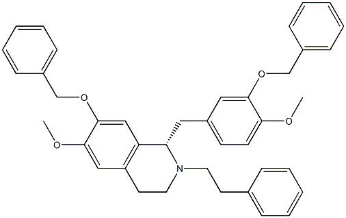 (1S)-1,2,3,4-Tetrahydro-1-[(3-benzyloxy-4-Methoxyphenyl)Methyl]-7-benzyloxy-6-Methoxy-2-phenylethyl-isoquinoline 结构式