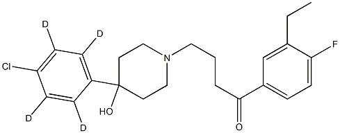 4-[4-(4-Chlorophenyl-d4)-4-hydroxy-1-piperidinyl]-1-(3-ethyl-4-fluorophenyl)-1-butanone 结构式