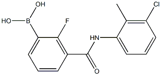 3-(3-氯-2-甲基苯氨基甲酰)-2-氟苯硼酸,97% 结构式